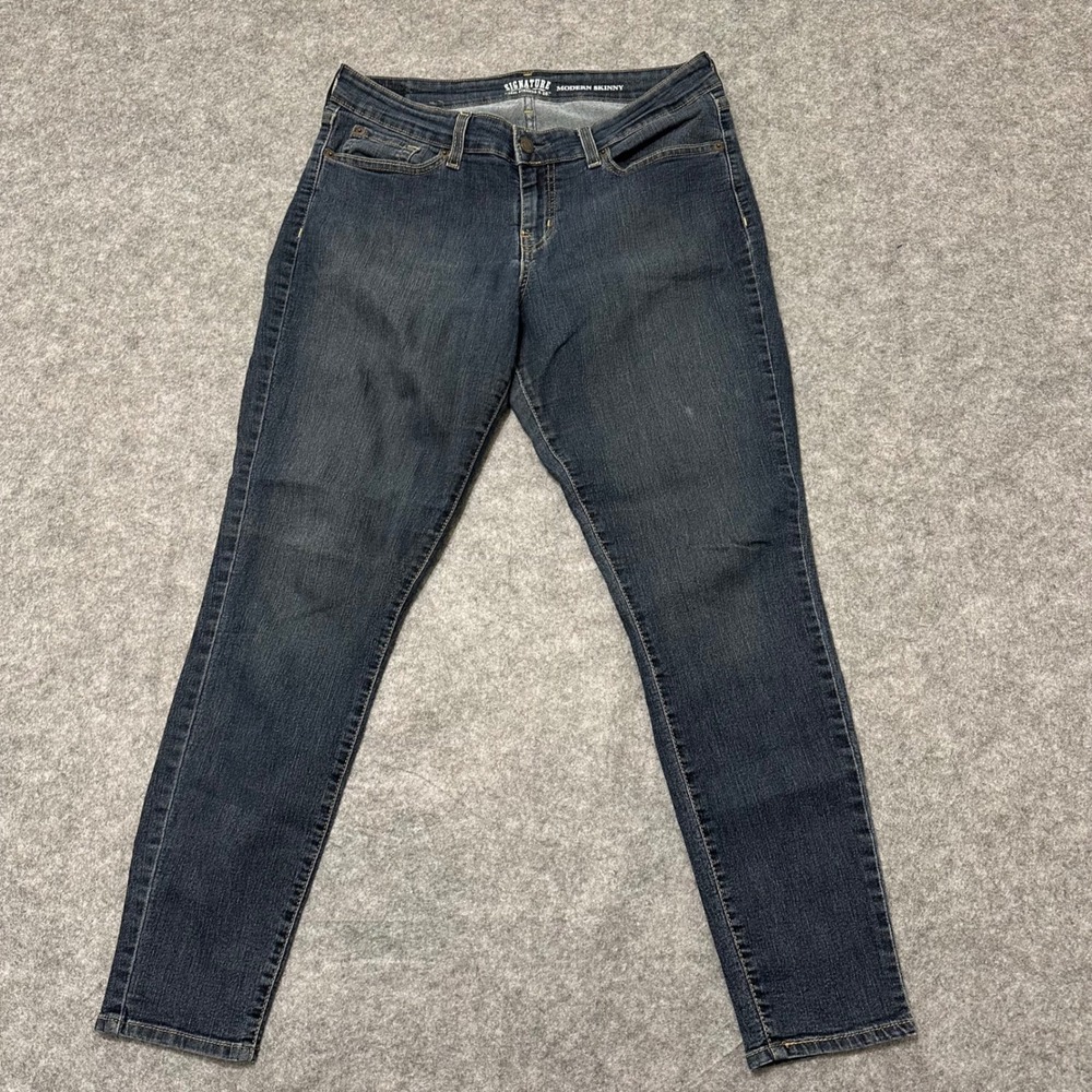 Signature Levi Strauss & Co Jeans Womens 12M Blue Modern Skinny Stretch Denim